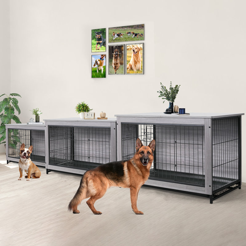 Tucker Murphy Pet Dog Crate Furniture Side End Table Mordern Kennel Wooden Heavy duty Dog Cage Dog House Indoor End Table Night Stand w removab